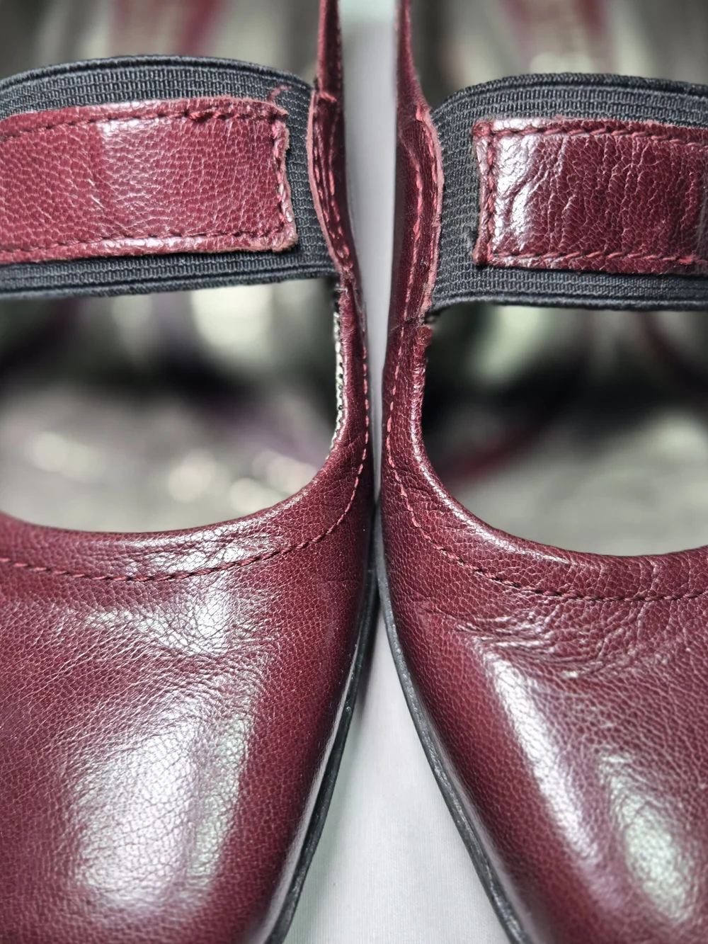 NATURALIZER Gable Mary Jane Shoes Womens 5.5 Burgandy Leather Low Wedge